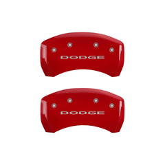 MGP 4 Caliper Covers Engraved Front & Rear With out stripes/Dodge Yellow finish black ch