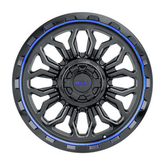 Weld Off-Road W170 20X9 Flare 6X135 6X139.7 ET00 BS5.00 Gloss Black MIL Blu 106.1