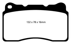 EBC 2016+ Cadillac CT6 2.0L Turbo Yellowstuff Front Brake Pads