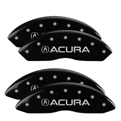 MGP 4 Caliper Covers Engraved Front & Rear Acura Black finish silver ch