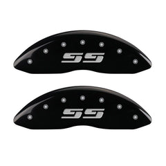 MGP 4 Caliper Covers Engraved Front & Rear MGP Black finish silver ch