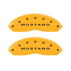 MGP 4 Caliper Covers Engraved Front Mustang Rear Bar & Pony Yellow Finish Blk Char 2006 Ford Mustang