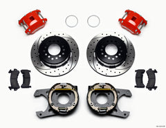 Wilwood D154 P/S P-B Kit Drilled-Red Chevy 12 Bolt 2.75in Off w/ C-Clips