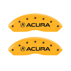 MGP 4 Caliper Covers Engraved Front & Rear Acura Yellow Finish Black Char 1999 Acura RL