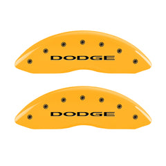 MGP 4 Caliper Covers Engraved Front & Rear Dodge Yellow Finish Black Char 2006 Dodge Durango