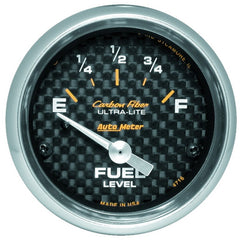 Autometer Carbon Fiber 52mm 240 Empty-33 Full Electronic Fuel Level Gauge
