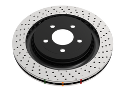 DBA 04-17 Subaru WRX STi Front Crossdrilled/Dimpled 4000 XD Series Rotor