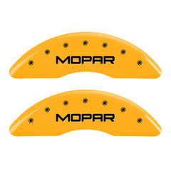 MGP 4 Caliper Covers Engraved Front & Rear MOPAR Yellow finish black ch