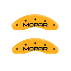 MGP 4 Caliper Covers Engraved Front & Rear MOPAR Yellow finish black ch