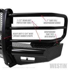 Westin 11-14 Chevrolet Silverado 2500/3500 HDX Bandit Front Bumper - Blk