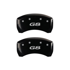 MGP 4 Caliper Covers Engraved Front Pontiac Engraved Rear G8 Black finish silver ch