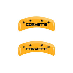 MGP 4 Caliper Covers Engraved F & R C4/Corvette Yellow Finish Black Char 1988 Chevrolet Corvette