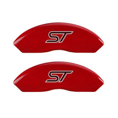 MGP 4 Caliper Covers Engraved Front & Rear No Bolts/St Red Finish Silver Char 2018 Ford Fusion