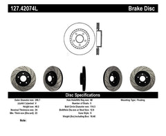 StopTech 1/02-05 Infiniti G35 (alloy disc) / 6/02-05 Nissan 350Z Slotted & Drilled Left Front Rotor