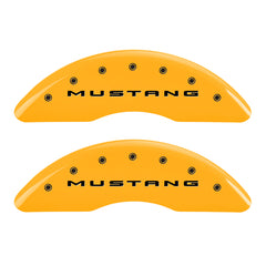 MGP 4 Caliper Covers Engraved Front 2015/Mustang Engraved Rear 2015/Bar & Pony Yellow fnsh black ch