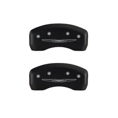 MGP 4 Caliper Covers Engraved Front & Rear Style 2/Chrysler Wing Red finish silver ch