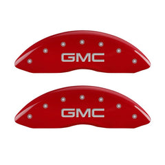 MGP 2 Caliper Covers Engraved Front GMC Red Finish Silver Characters 2008 GMC Canyon