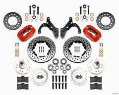 Wilwood Forged Dynalite Front Kit 11.00in Drill-Red 69-70 Impala Drum/Disc 69-82 Vette