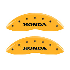 MGP 4 Caliper Covers Engraved Front Honda Engraved Rear H Logo Yellow finish black ch