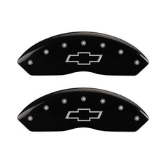 MGP Front set 2 Caliper Covers Engraved Front Bowtie Black finish silver ch