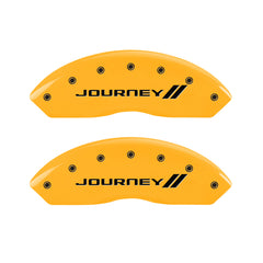 MGP 4 Caliper Covers Engraved Front & Rear With stripes/Journey Yellow finish black ch