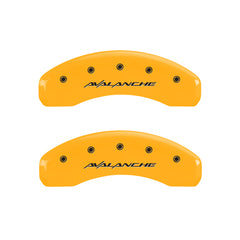 MGP 4 Caliper Covers Engraved Front & Rear Avalanche Yellow Finish Black Char 2001 Chevrolet Tahoe