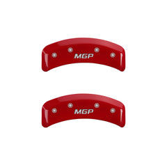 MGP 4 Caliper Covers Engraved Front & Rear MGP Red Finish Silver Char 1988 Chevrolet Corvette