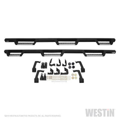 Westin 14-18 Chevrolet Silverado 1500 DC 6.5ft Bed HDX Stainless Drop W2W Nerf Step Bars - Tex. Blk