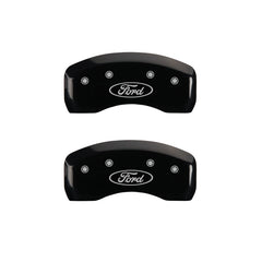 MGP 4 Caliper Covers Engraved Front & Rear Oval logo/Ford Black finish silver ch