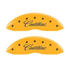 MGP 4 Caliper Covers Engraved Front Cadillac Rear SRX Yellow Finish Black Char 2010 Cadillac SRX