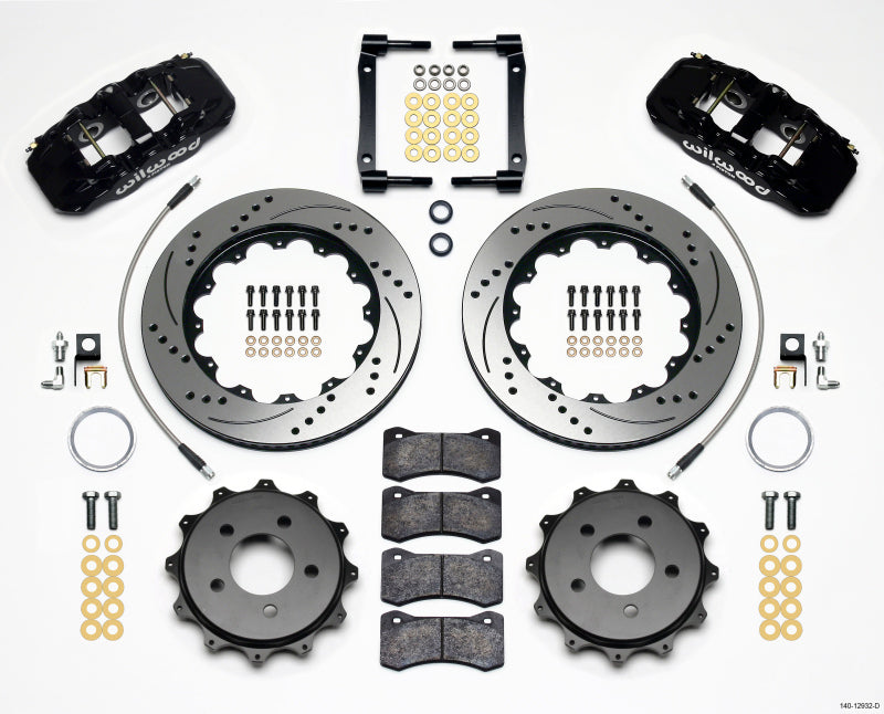 Wilwood AERO4 Rear Kit 14.25in Drilled 2008-2009 Pontaic G8 w/Lines