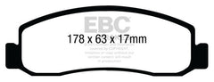 EBC 11 Ford F250 (inc Super Duty) 6.2 (2WD) Yellowstuff Front Brake Pads
