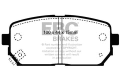 EBC 07-10 Kia Rondo 2.4 Yellowstuff Rear Brake Pads