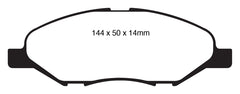 EBC 09-11 Nissan Versa 1.6 Greenstuff Front Brake Pads