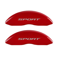 MGP 4 Caliper Covers Engraved Front & Rear No Bolts/Sport 2015 Red finish silver ch