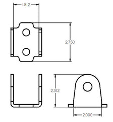 Ridetech Bolt-On Panhard Bar Frame Bracket Black Powdercoat