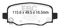 EBC 15+ Chrysler 200 2.4 Greenstuff Rear Brake Pads