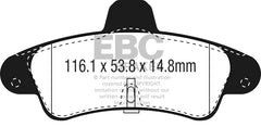 EBC 2001-2003 Mercury Cougar 2.0L Redstuff Rear Brake Pads