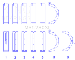 King Ford 281CI/330CI 4.6L/5.4L V8 (Size +0.5) Main Bearing Set