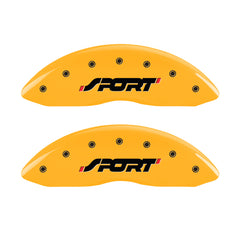 MGP 4 Caliper Covers Engraved Front & Rear SPORT Yellow finish black ch