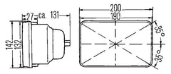 Hella Vision Plus 8in x 6in Sealed Beam Conversion Headlamp Kit (Legal in US for MOTORCYLCES ONLY)