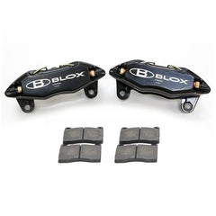 BLOX Racing Forged 4 Piston Calipers and Pads (Fits Honda/Acura 262mm Rotors)