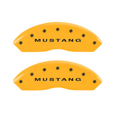 MGP 4 Caliper Covers Engraved Front Mustang - Engraved Rear S197/GT - Yel Finish Blk Characters
