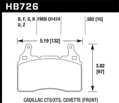 Hawk DTC-80 13-16 Chevy Camaro SS Race Front Brake Pads