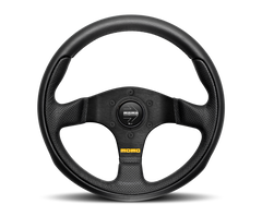 Momo Team Steering Wheel 280 mm - 4 Black Leather/Black Spokes