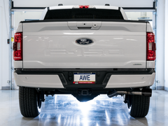 AWE 0FG 21+ Ford F150 Dual Side Exit Cat-Back Exhaust - 4.5in Diamond Black Tips