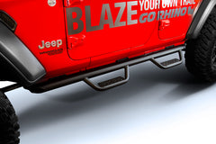 Go Rhino 18-20 Jeep Wrangler JLU Dominator Extreme D2 SideSteps - Cab Length - Tex Blk
