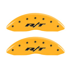 MGP 4 Caliper Covers Engraved Front & Rear RT Yellow finish black ch