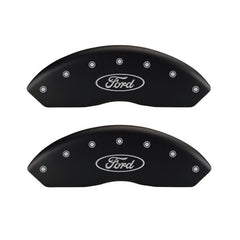 MGP 4 Caliper Covers Engraved Front Shelby Engraved Rear Tiffany Snake Black finish silver ch