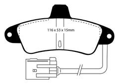 EBC 95-00 Ford Contour 2.0 Redstuff Rear Brake Pads